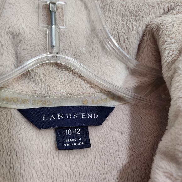 Lands' End super soft plush 1/4 zip pullover cream fleece woman's size medium - Picture 2 of 9